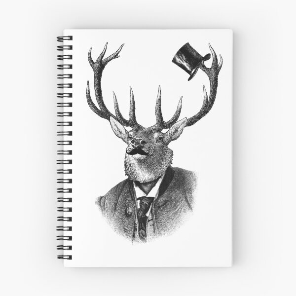 Item preview, Funny deer portrait (black and white) designed and sold by Madame Memento.