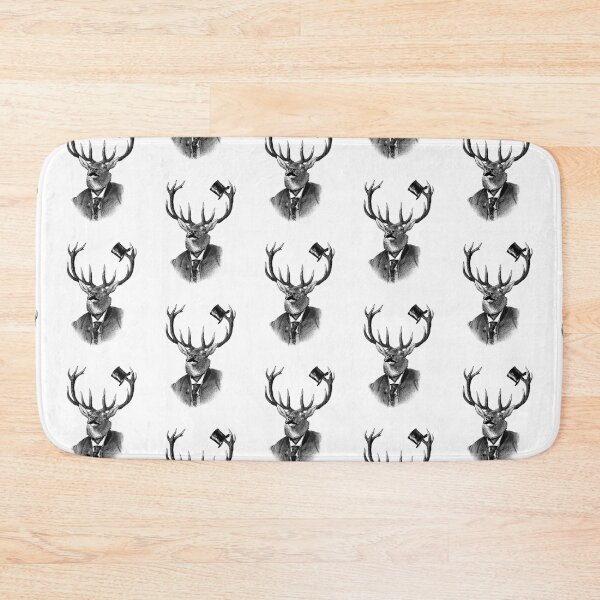 Item preview, Funny deer portrait (black and white) designed and sold by Madame Memento.