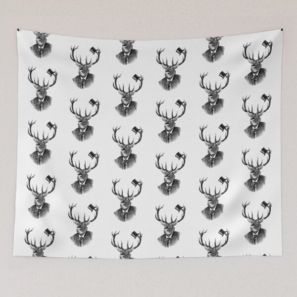 Item preview, Funny deer portrait (black and white) designed and sold by Madame Memento.
