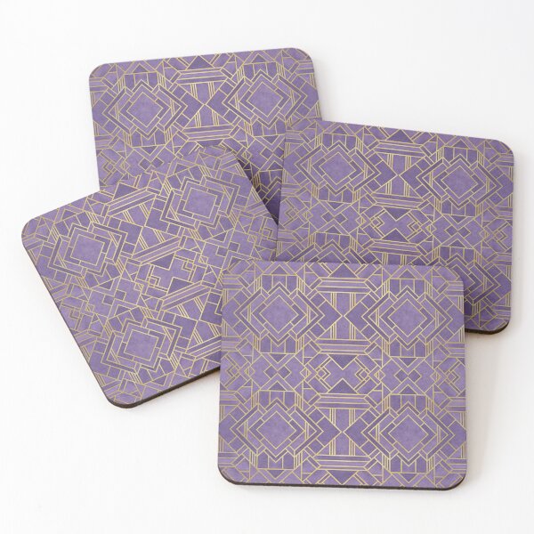 Item preview, Art Deco Print - Lilac With Gold Trim designed and sold by JadeRyder.