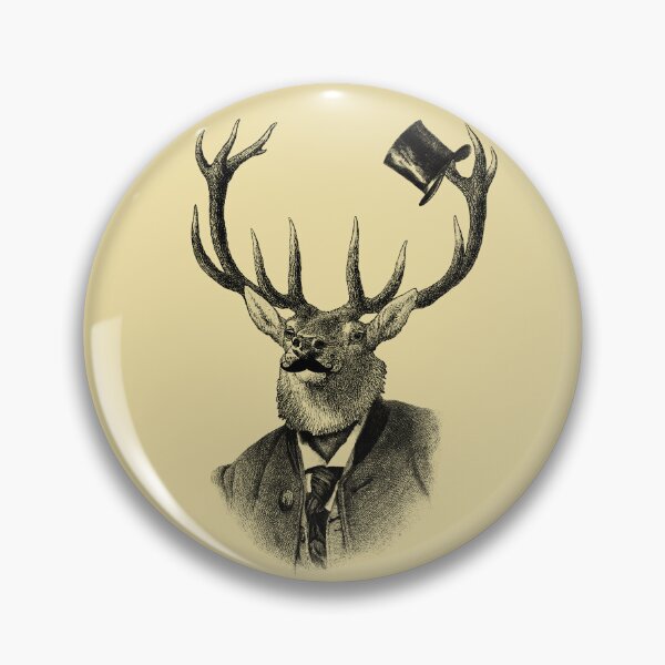 Item preview, Funny deer portrait (black and sand) designed and sold by Madame Memento.