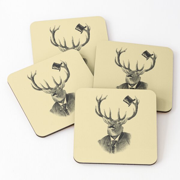 Item preview, Funny deer portrait (black and sand) designed and sold by Madame Memento.