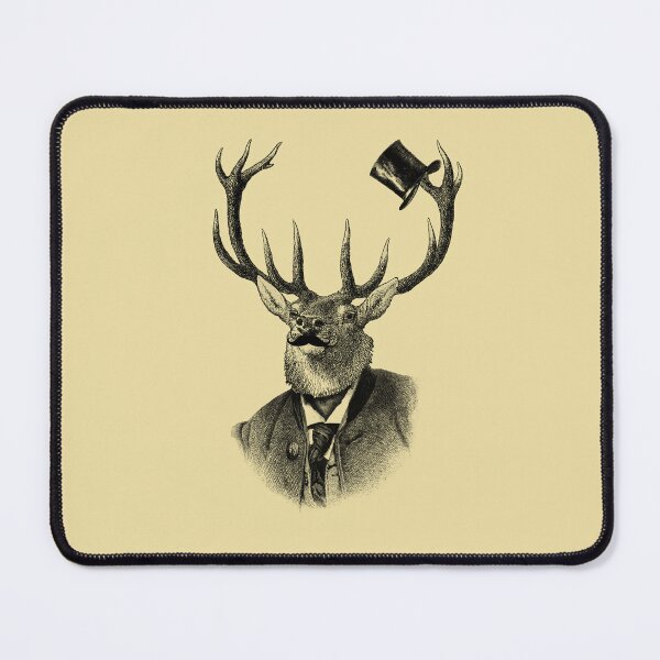 Item preview, Funny deer portrait (black and sand) designed and sold by Madame Memento.