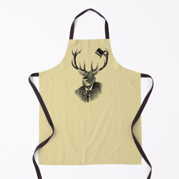 Item preview, Funny deer portrait (black and sand) designed and sold by Madame Memento.
