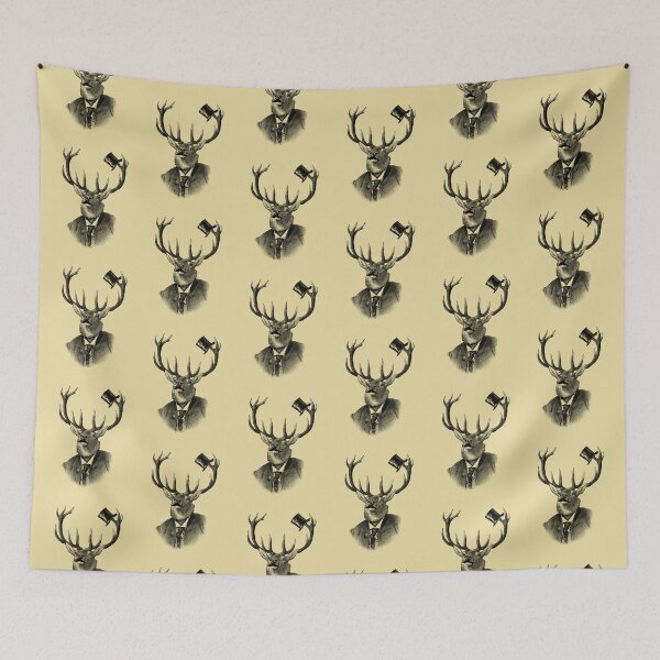 Item preview, Funny deer portrait (black and sand) designed and sold by Madame Memento.