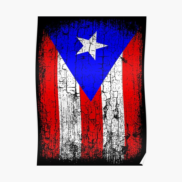 Puerto Rico And America Flag Combo Distressed Design Poster By Ockshirts Redbubble