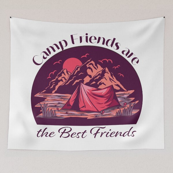 Item preview, Camp Friends are the Best Friends - Purple Mountains designed and sold by Unaiza Khalid.