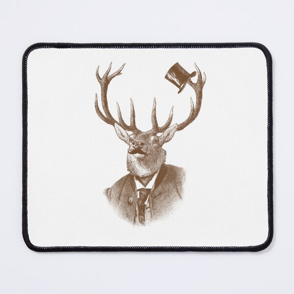 Item preview, Funny deer portrait (brown and white) designed and sold by Madame Memento.