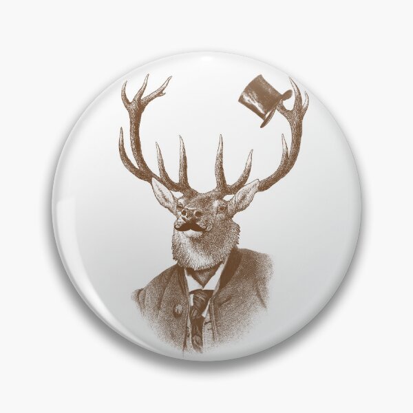 Item preview, Funny deer portrait (brown and white) designed and sold by Madame Memento.