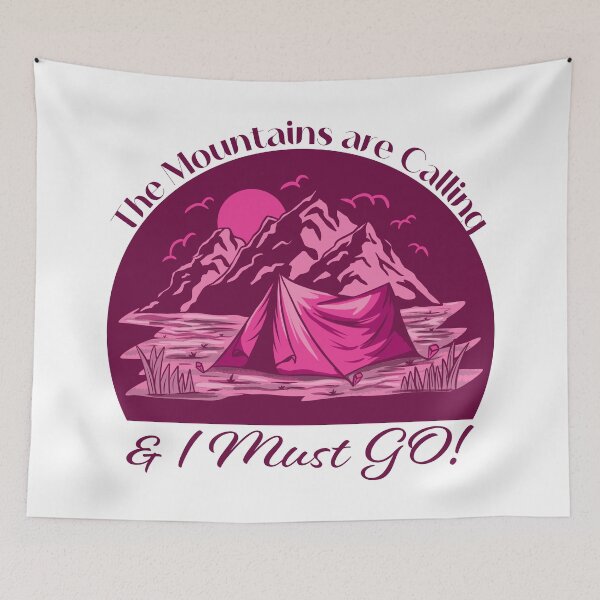 Item preview,  The Mountains are Calling & I must go - Pink designed and sold by Unaiza Khalid.