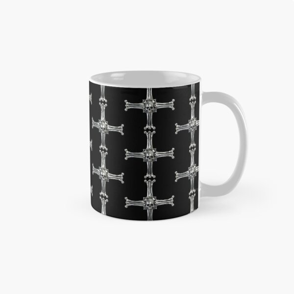 Item preview, Skull and Crossbones Templar Cross Symbol Halloween Skull Design (Skull Jewelry Metal Silver Chrome Skulls Sedlec Ossuary) designed and sold by Mechanical Whispers.