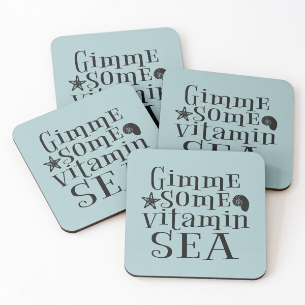 Item preview, Gimme Some Vitamin Sea Black Text Fun Summer Ocean Text Design designed and sold by TrulyEpoque.