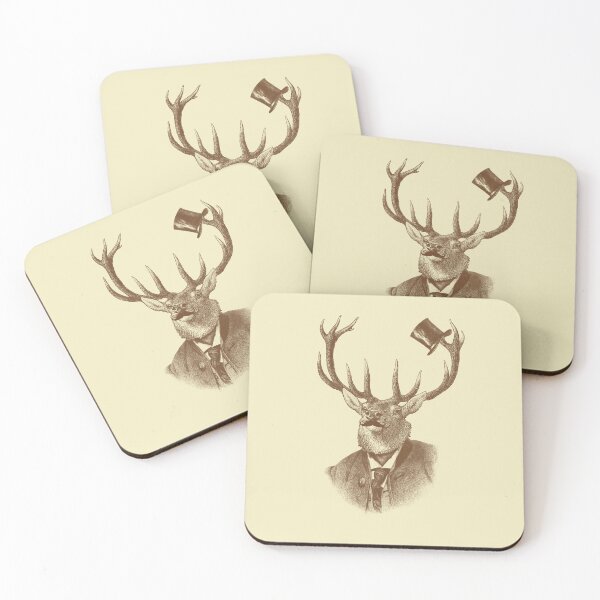 Item preview, Funny deer portrait (brown and cream) designed and sold by Madame Memento.