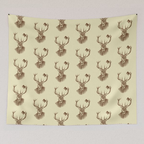 Item preview, Funny deer portrait (brown and cream) designed and sold by Madame Memento.