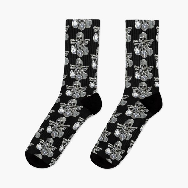 Item preview, Skull and Crossbones Flower Symbol Halloween Skull Design (Skull Jewelry Metal Silver Chrome Skulls Sedlec Ossuary) designed and sold by Mechanical Whispers.