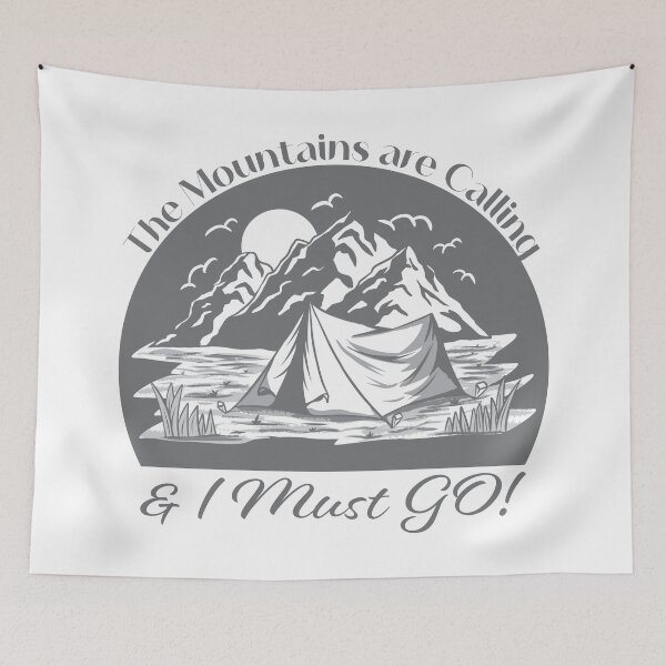 Item preview, The Mountains are Calling & I must go - Gray designed and sold by Unaiza Khalid.