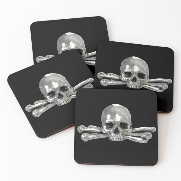 Item preview, Skull and Crossbones Symbol Halloween Skull Design (Skull Jewelry Metal Silver Chrome Skulls Sedlec Ossuary) designed and sold by Mechanical Whispers.