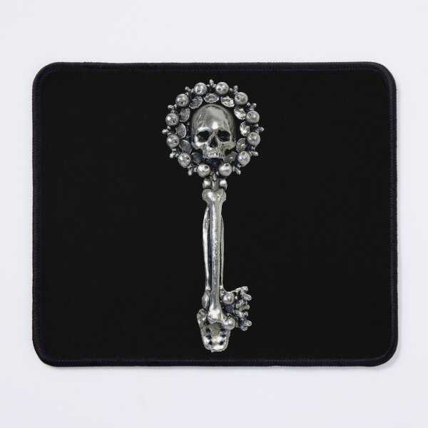 Item preview, Skull and Crossbones Skeleton Key Symbol Halloween Skull Design (Skull Jewelry Metal Silver Chrome Skulls Sedlec Ossuary) designed and sold by Mechanical Whispers.