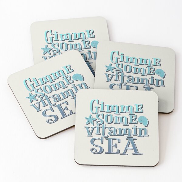 Item preview, Gimme Some Vitamin Sea Blue Ombre Shadow Text Fun Summer Ocean Text Design designed and sold by TrulyEpoque.