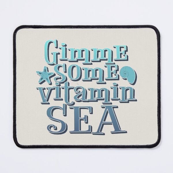 Item preview, Gimme Some Vitamin Sea Blue Ombre Shadow Text Fun Summer Ocean Text Design designed and sold by TrulyEpoque.