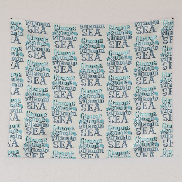 Item preview, Gimme Some Vitamin Sea Blue Ombre Shadow Text Fun Summer Ocean Text Design designed and sold by TrulyEpoque.