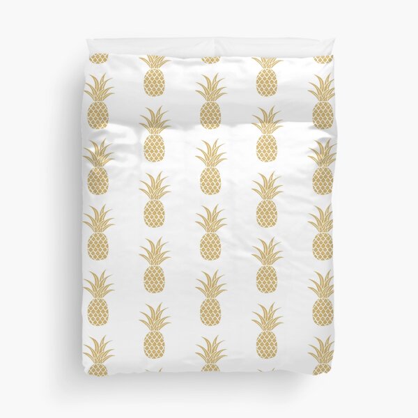 Gold Pineapple Duvet Cover