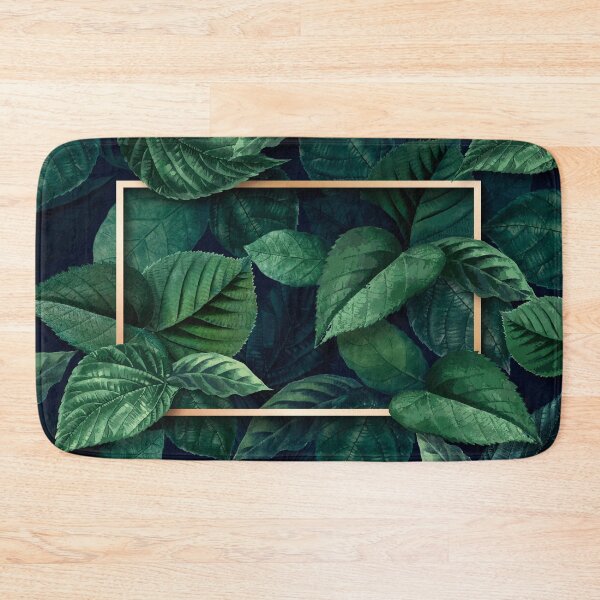 Item preview, Elegant Tropical Emerald Green Leaves Gold Frame designed and sold by Jaydee001.