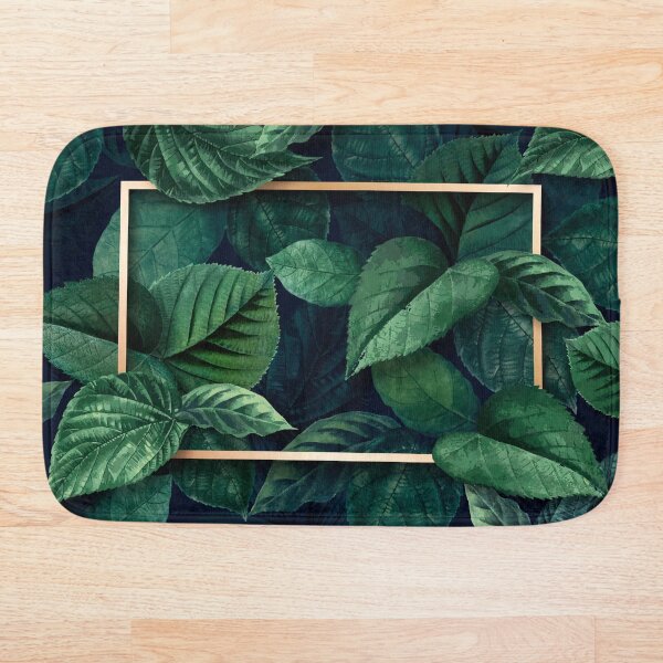 Item preview, Elegant Tropical Emerald Green Leaves Gold Frame designed and sold by Jaydee001.