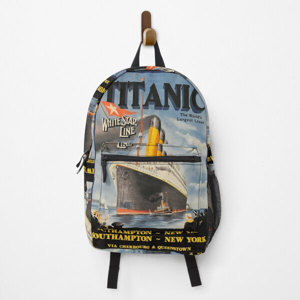 TITANIC WHITE STAR LINE ORIGINAL POSTER - ORIGINAL COLOR - medium Backpack