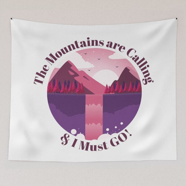 Item preview, The Mountains are Calling & I must go - Magenta designed and sold by Unaiza Khalid.
