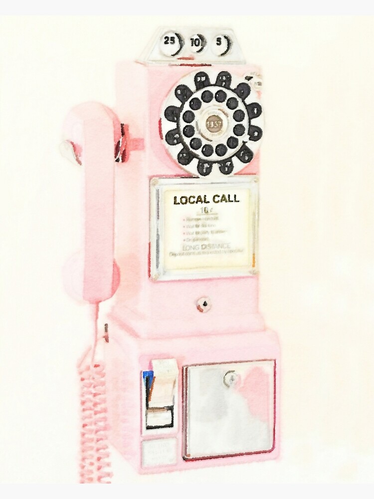 Pink Retro Vintage Telephone Poster for Sale by ChezLorraines