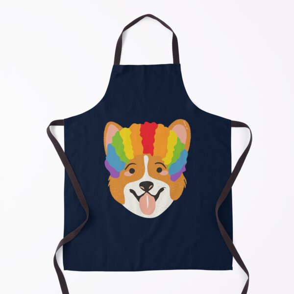 Item preview, Dogs in Wigs Corgi in Rainbow Wig designed and sold by esignsByJen.