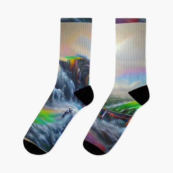 Item preview, AI Generated Art, Rainbow Tidal Wave designed and sold by ACC .