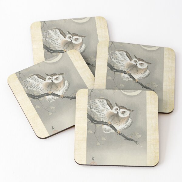 Item preview, Long-eared owl in ginkgo (1900 - 1930) designed and sold by barbaradariano.