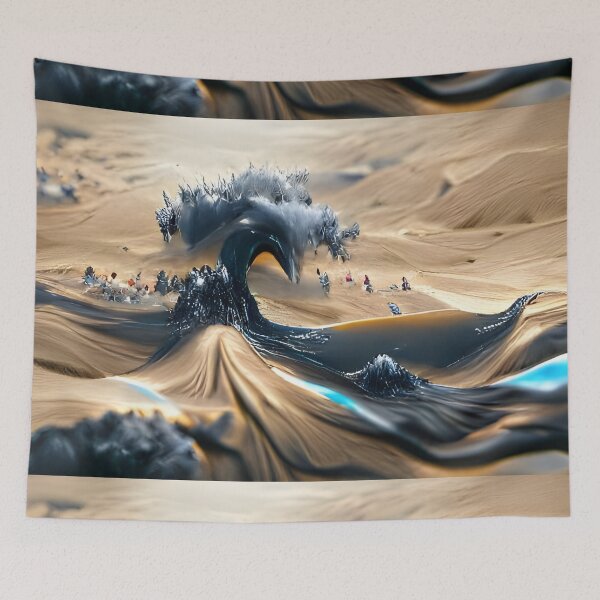 Item preview, AI Generated Art, Tidal Wave in Black Sand Desert designed and sold by ACC .
