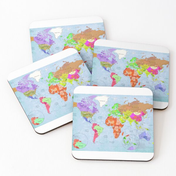Item preview, World Map With Countries Art designed and sold by SharpWallArts.