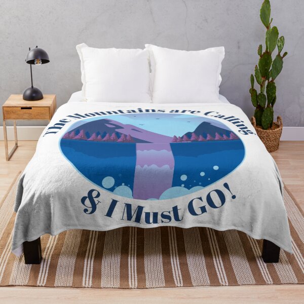 Item preview, The Mountains are Calling & I must go - Blue designed and sold by Unaiza Khalid.