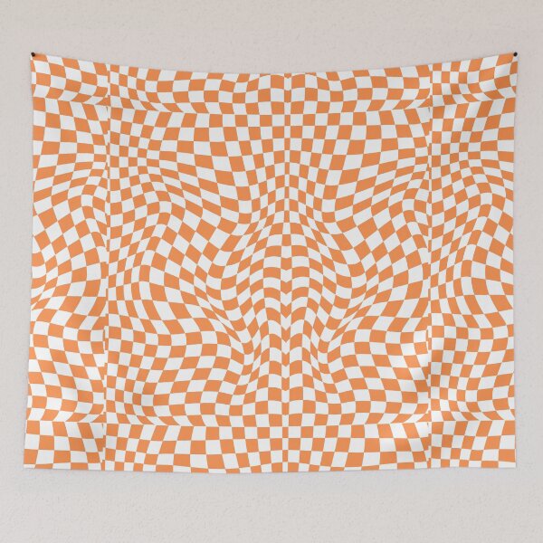 Item preview, Orange and White Checker Distorted - Distorted Checker, Orange Chess designed and sold by adoredigitals.