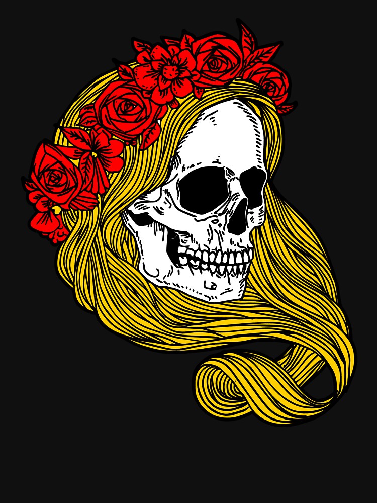 Thumbnail 7 of 7, Classic T-Shirt, Flower Skull designed and sold by BertoMedia.