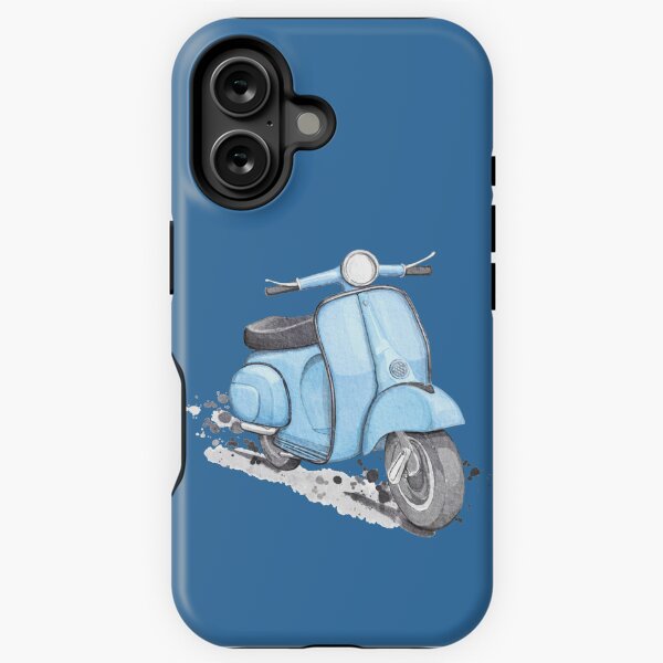Aperçu de l'œuvre Scooter bleu classique de style européen vintage créée et vendue par Anya Illustration Studio.
