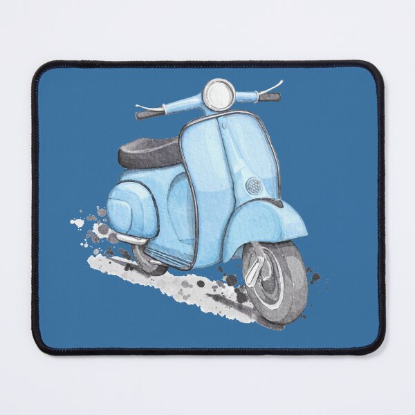 Vista previa del artículo con la obra «Vespa clásica azul del estilo europeo del vintage», diseñado y vendido por Anya Illustration Studio.