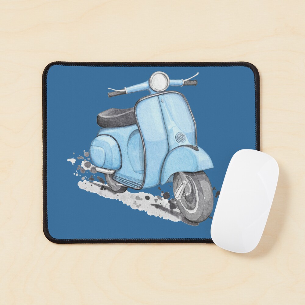 Blue Vintage style scooter" Mouse Pad for Sale Anna Krajewska-Ludwiczuk | Redbubble