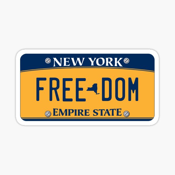 "'Freedom' New York License Plate" Sticker for Sale by 1MNL1 Redbubble