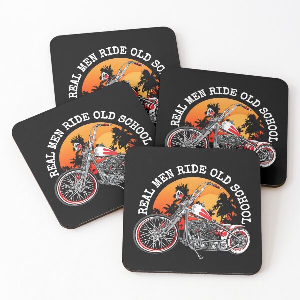 Item preview, Real men ride old school, biker quotes,  vintage motorcycle illustration, designed and sold by Lekrock.