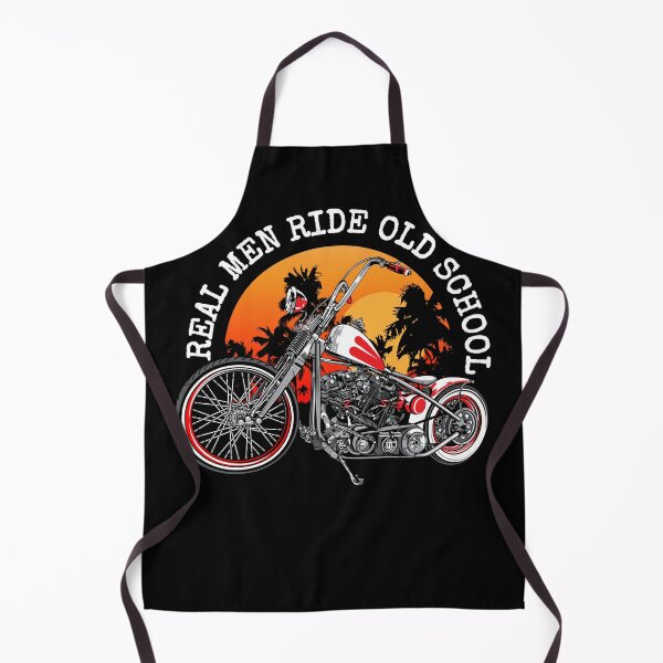 Item preview, Real men ride old school, biker quotes, vintage motorcycle illustration, designed and sold by Lekrock.