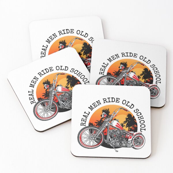 Item preview, Real men ride old school, biker quotes,  vintage motorcycle illustration, designed and sold by Lekrock.