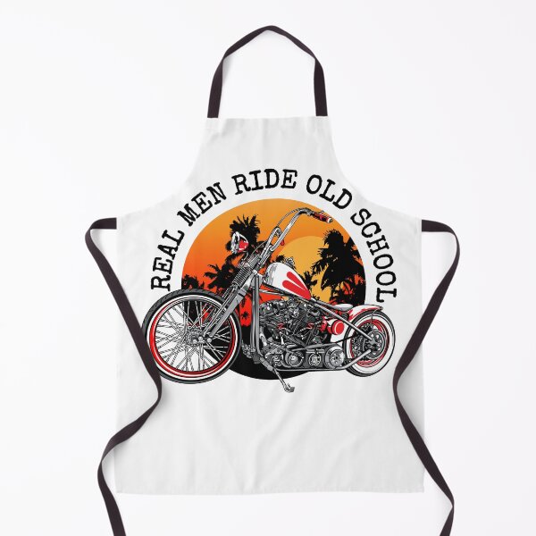 Item preview, Real men ride old school, biker quotes, vintage motorcycle illustration, designed and sold by Lekrock.