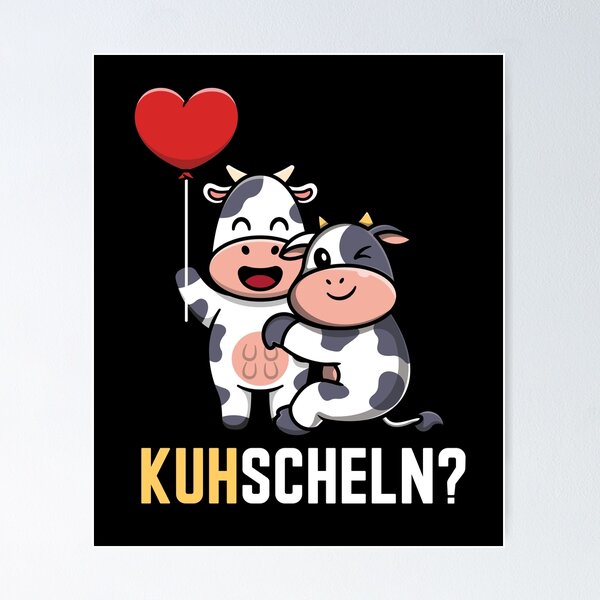 Artikel-Vorschau von   Kuhscheln Kuh Comic Landwirt Bauer Geschenk Bauernhof , designt und verkauft von Lenny Stahl.