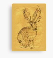 Beware the Jackalope - Vintage Canvas Print