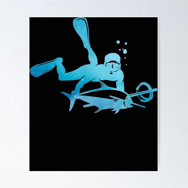 I love Spear Fishing' Poster, picture, metal print, paint by